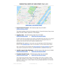 Load image into Gallery viewer, NYC Celebrity Homes Map | North of 42nd Street