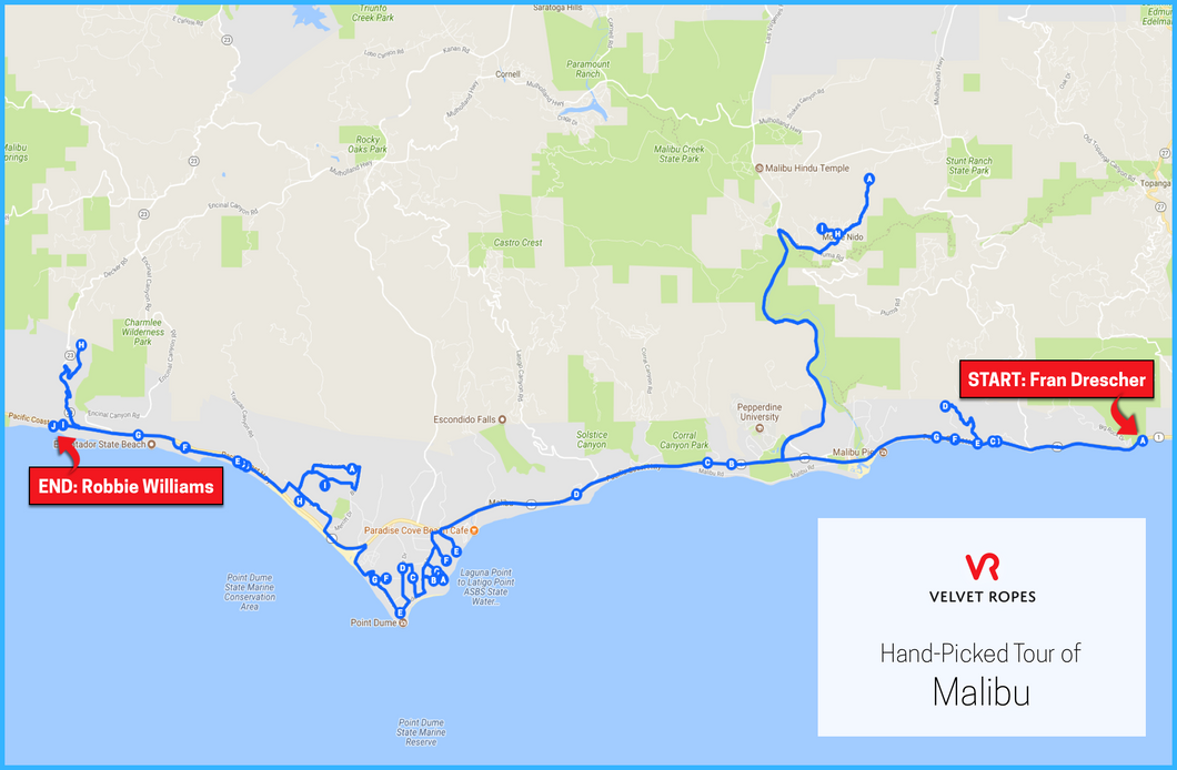 Malibu Celebrity Homes Map Tour
